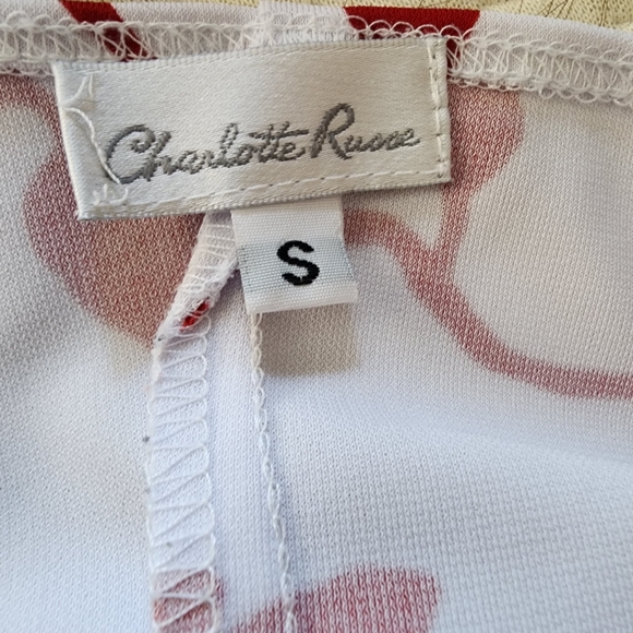 90's White/Red Floral Ruffle Dress, Women's S - Picture 7 of 9